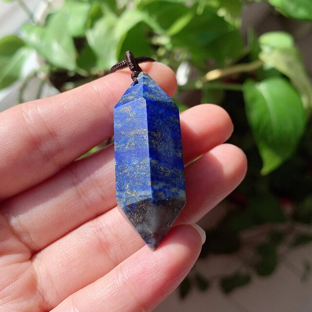 Big Natural  Crystal Bullet Hexagonal Pendulum Pendant