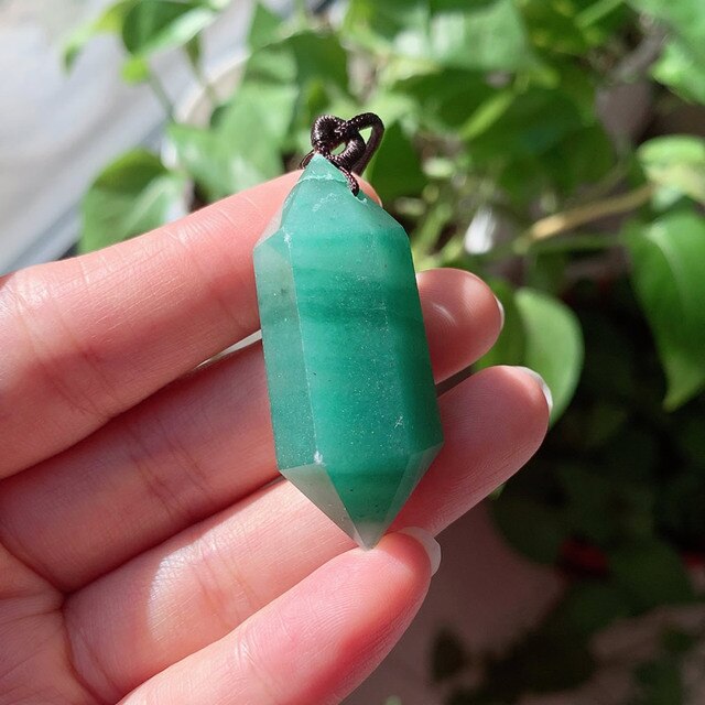 Big Natural  Crystal Bullet Hexagonal Pendulum Pendant