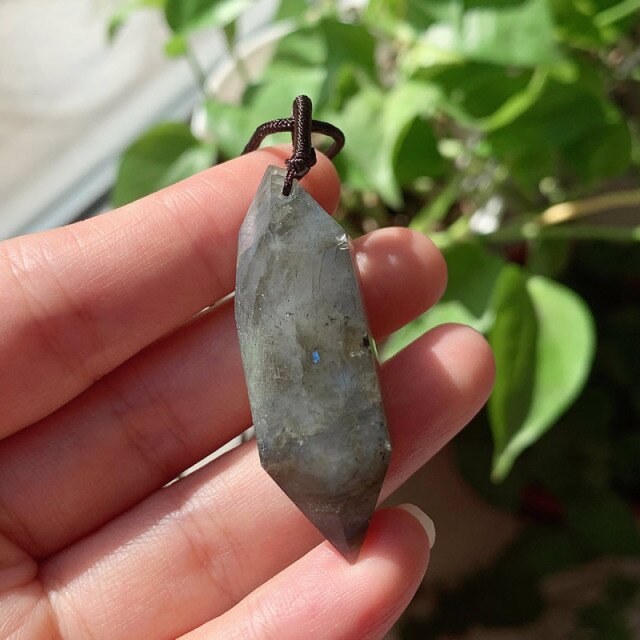 Big Natural  Crystal Bullet Hexagonal Pendulum Pendant