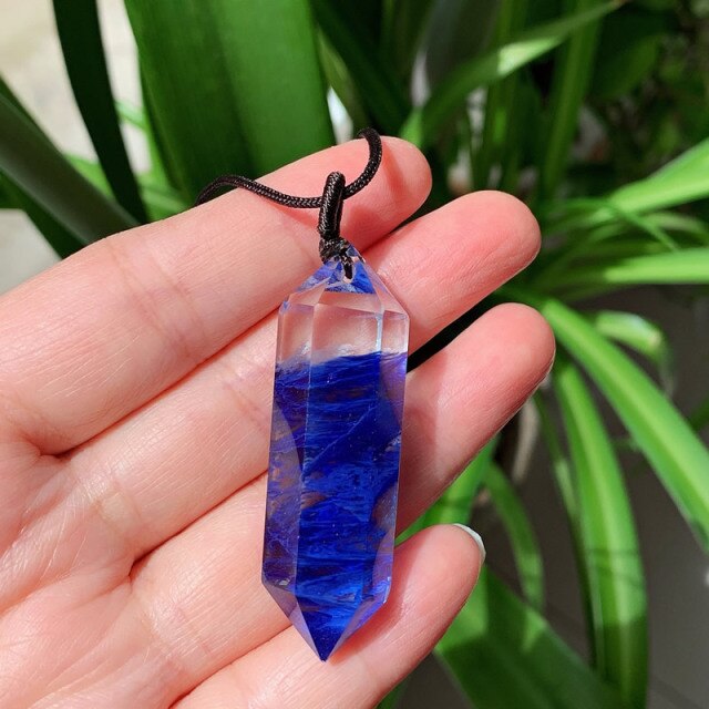 Big Natural  Crystal Bullet Hexagonal Pendulum Pendant