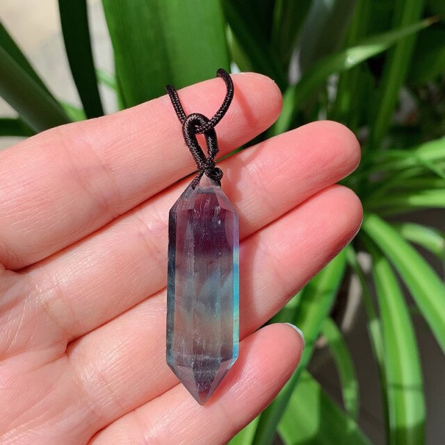 Big Natural  Crystal Bullet Hexagonal Pendulum Pendant
