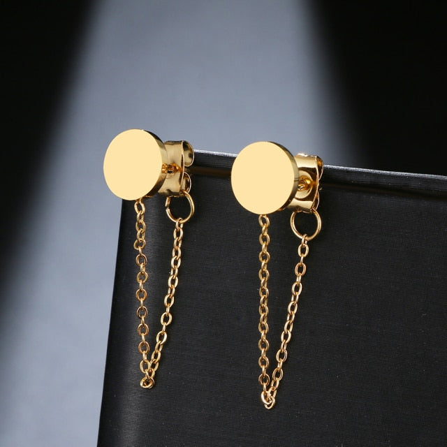 Geometric Element Stars Heart Fashion Tassel Chain Earrings
