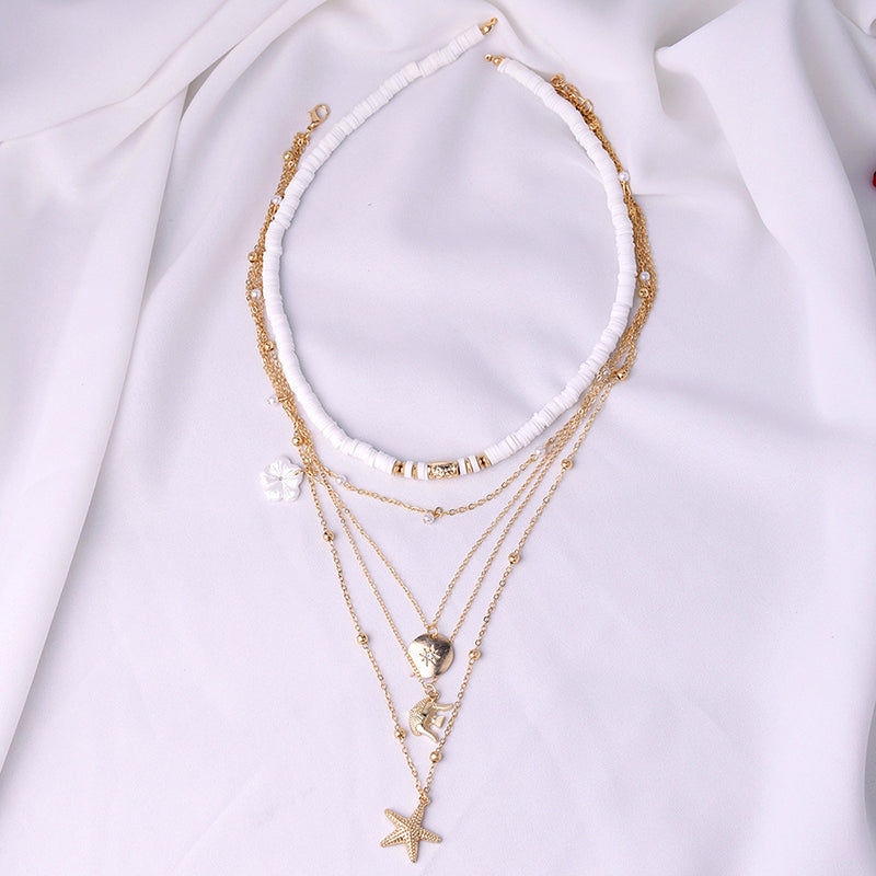 Necklace for Women Antique Round Soft Pottery Elephant Clavicle Chain