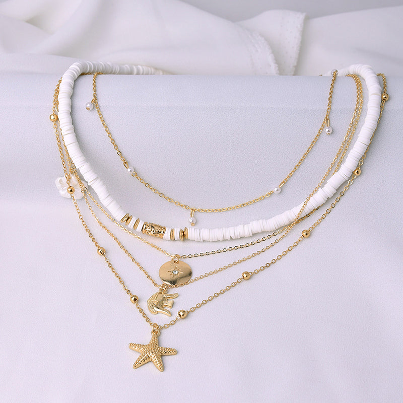 Necklace for Women Antique Round Soft Pottery Elephant Clavicle Chain
