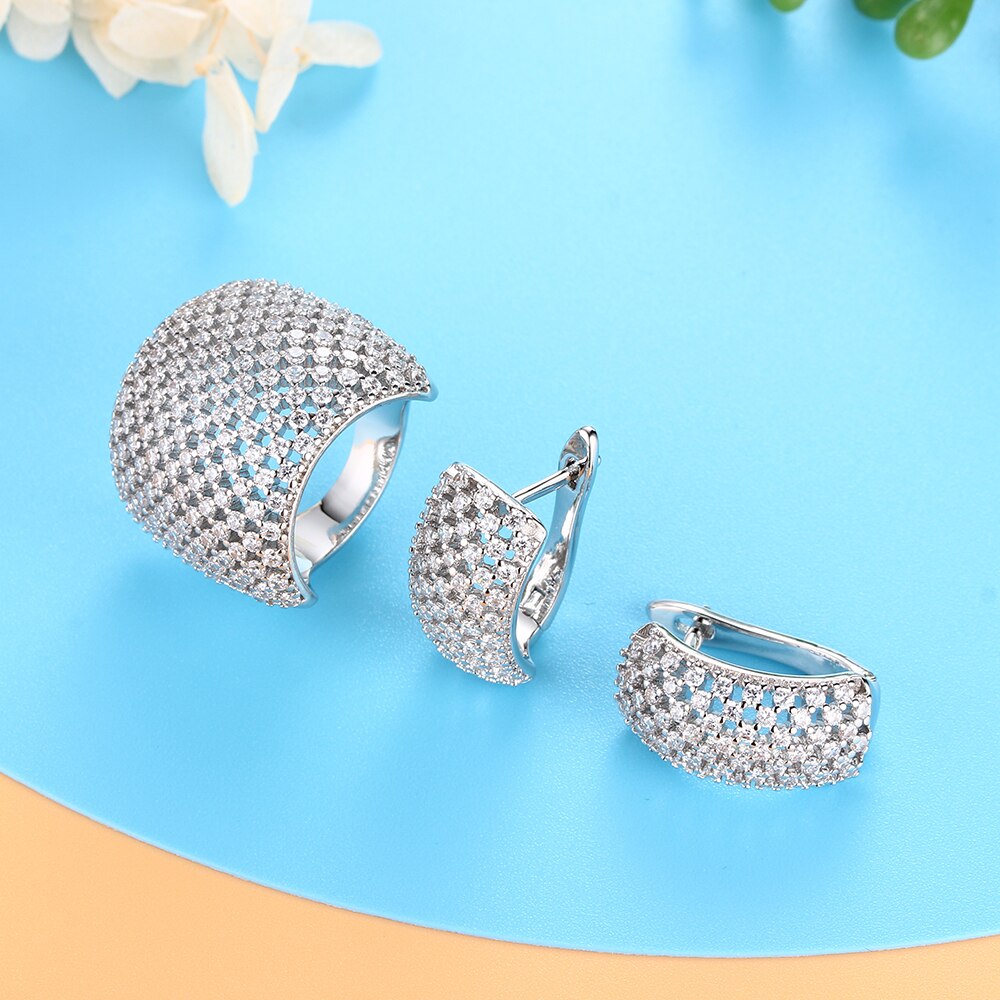 Fashion Couple Earrings For Women Copper Jewelry Sets