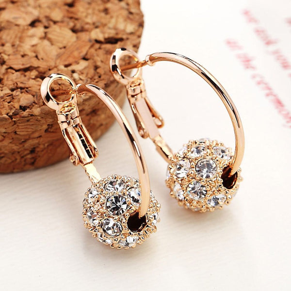 Earrings fashion women jewelry crystal ball earrings