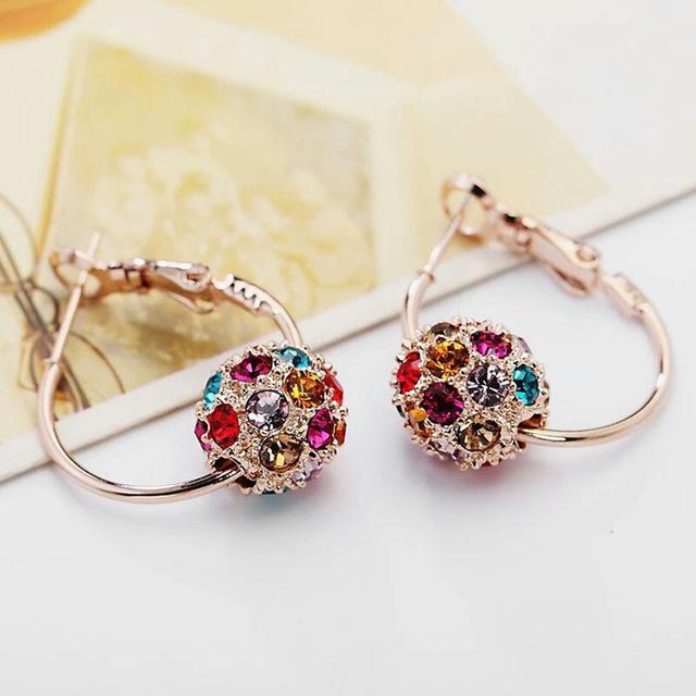 Earrings fashion women jewelry crystal ball earrings