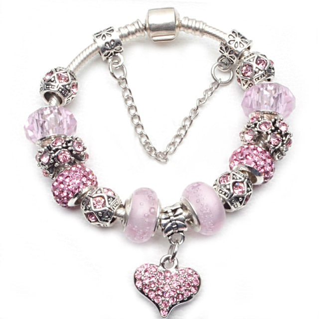 Luxury Crystal Flower Charm Bracelets & Bangles
