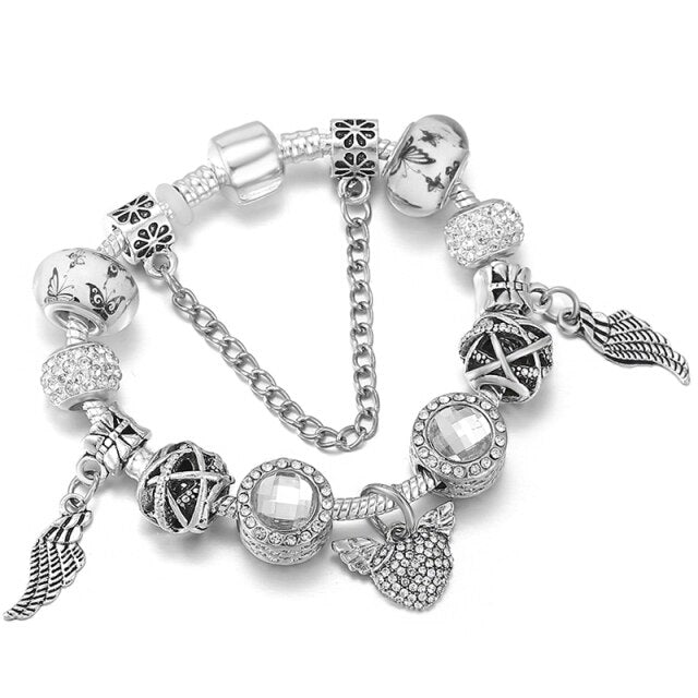 Luxury Crystal Flower Charm Bracelets & Bangles