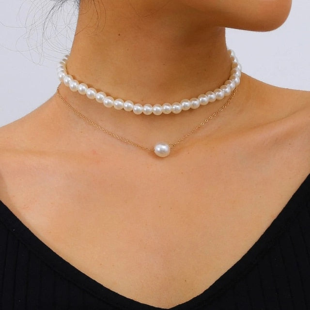 Trend Elegant Jewelry Wedding Big Pearl Necklace
