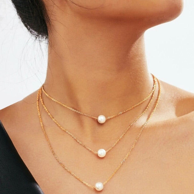 Trend Elegant Jewelry Wedding Big Pearl Necklace