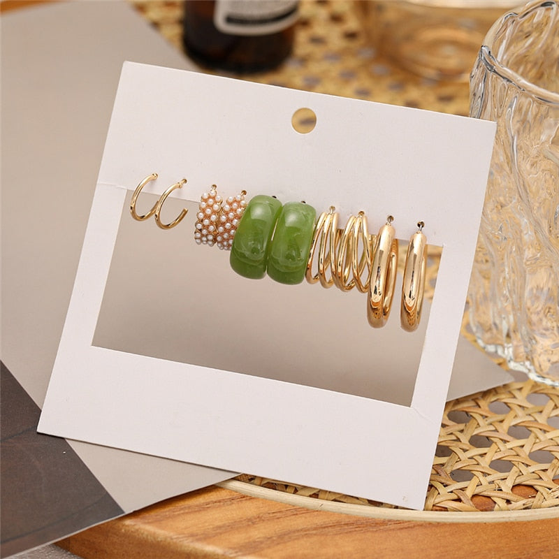 Trendy Silver Color Butterfly Hoop Earrings Set