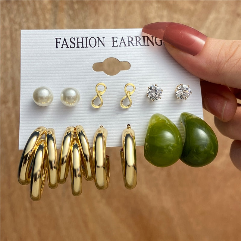 Trendy Silver Color Butterfly Hoop Earrings Set