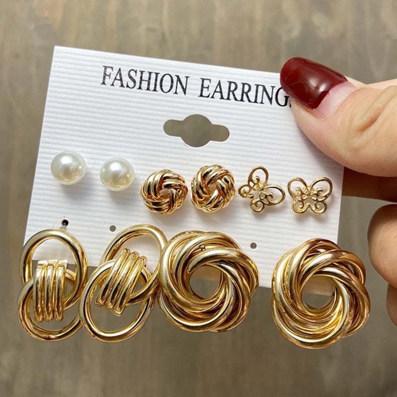 Trendy Silver Color Butterfly Hoop Earrings Set