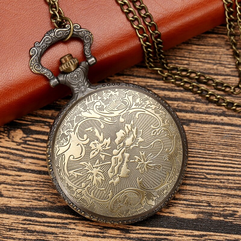 Antique Steampunk Retro Bronze Hells Bell Pattern Quartz Pocket Watch