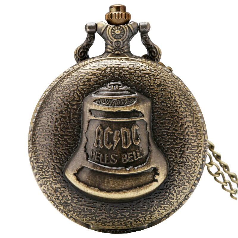 Antique Steampunk Retro Bronze Hells Bell Pattern Quartz Pocket Watch