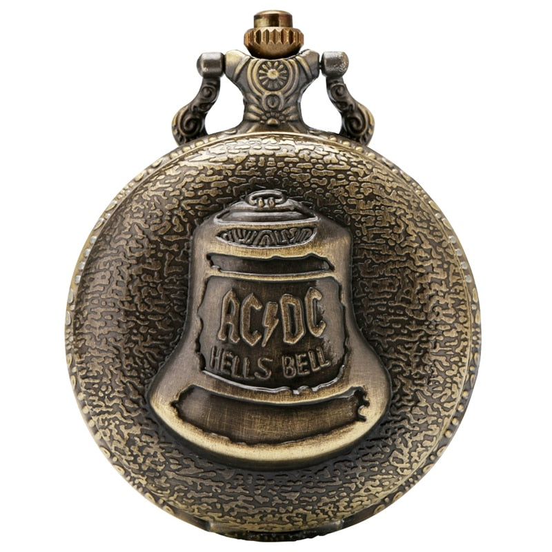 Antique Steampunk Retro Bronze Hells Bell Pattern Quartz Pocket Watch