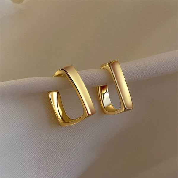 Fashion Square Metal Hoop Earrings for Women