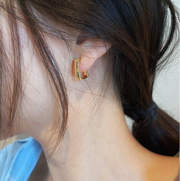 Fashion Square Metal Hoop Earrings for Women