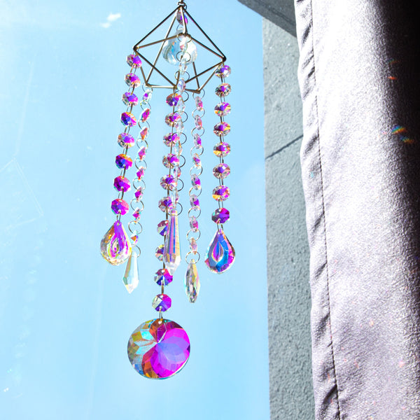 Crystal Suncatcher Wind Chimes  Crystal Prisms Pendant