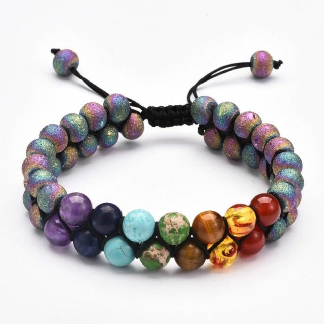 7 Chakra Beads Lava Rock Bracelet