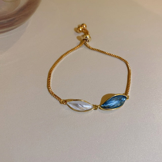 Blue Green Color Crystal Charm Bracelets for Women