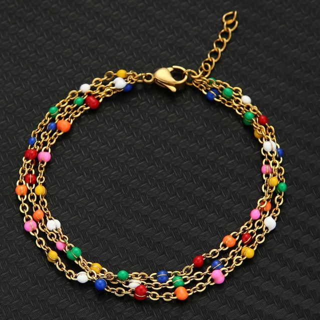 Blue Green Color Crystal Charm Bracelets for Women