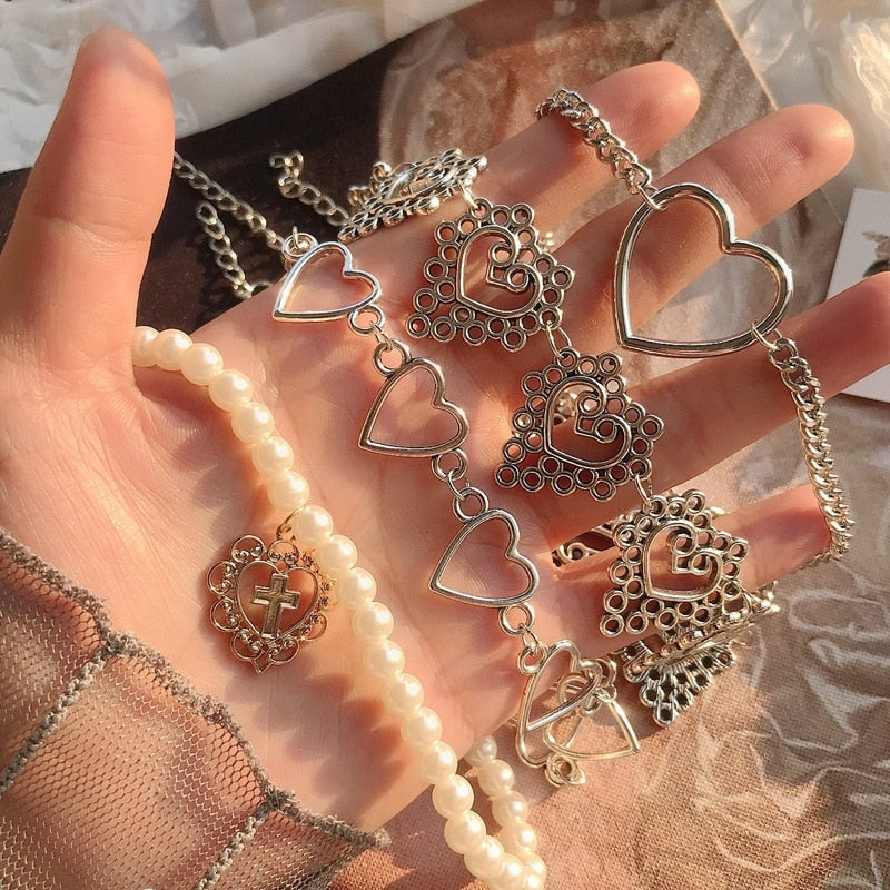 Heart Chain Choker Necklace