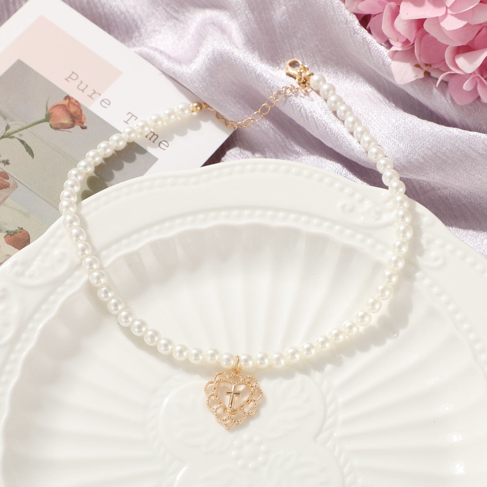 Heart Chain Choker Necklace