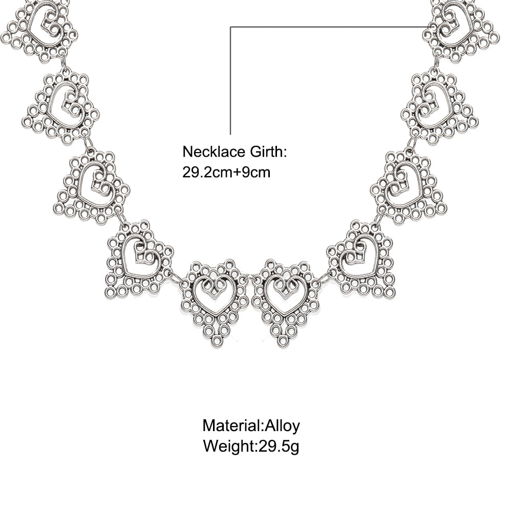 Heart Chain Choker Necklace