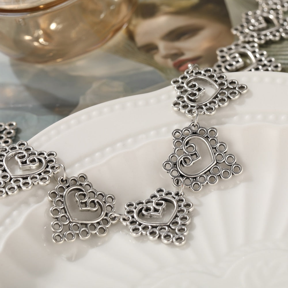 Heart Chain Choker Necklace
