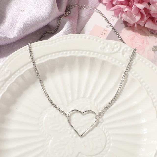 Heart Chain Choker Necklace