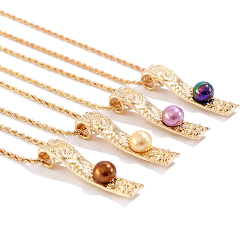 Polynesia Alloy Rectangle Pendant Lady Necklace Earring Set