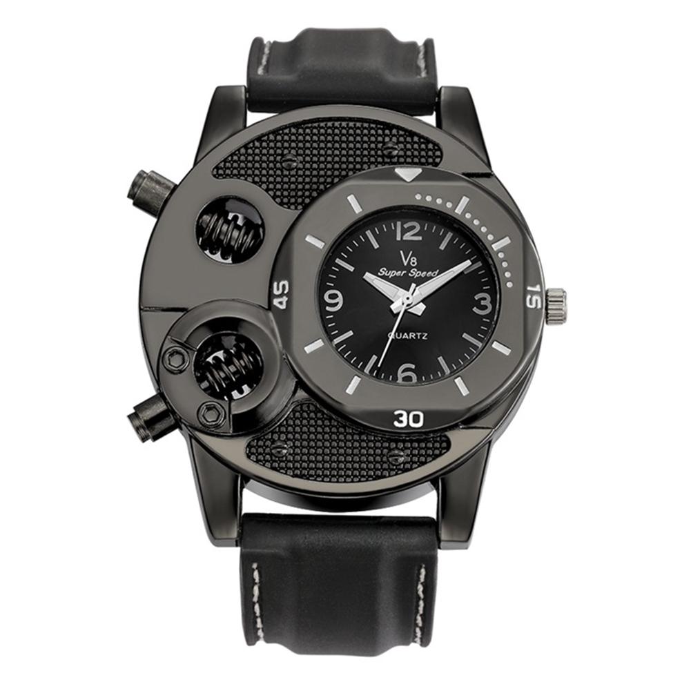 Silicone Band Bolts Round Dial Sports Analog Quartz Wrist Watch