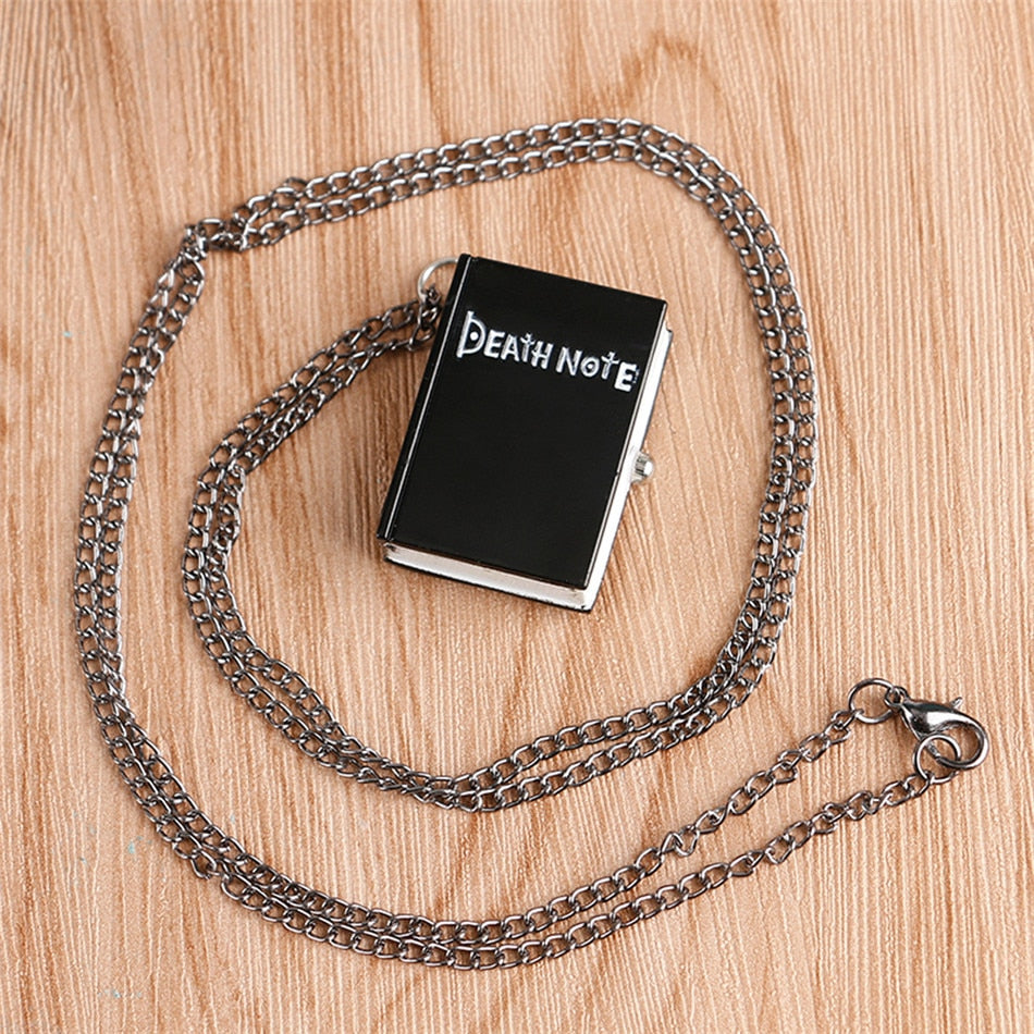 Exquisite Bronze/Black Death Note Theme Quartz Necklace Pocket Watch