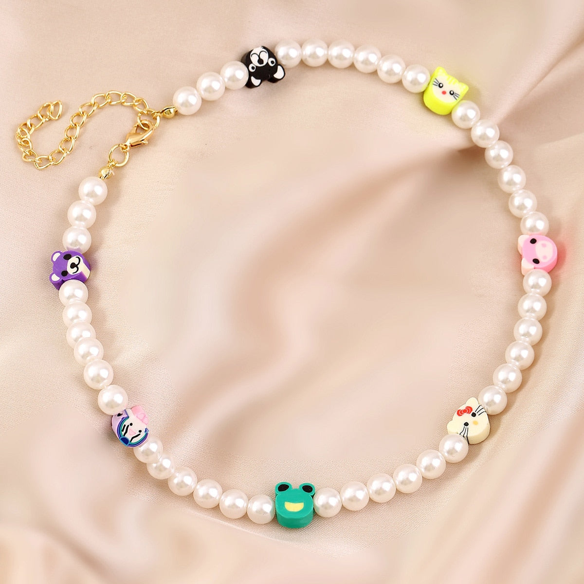 Korean Trendy Simulated Pearl Choker Necklace