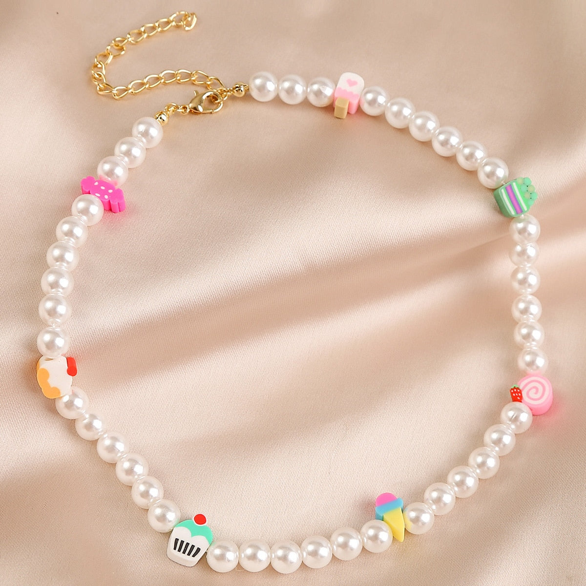 Korean Trendy Simulated Pearl Choker Necklace