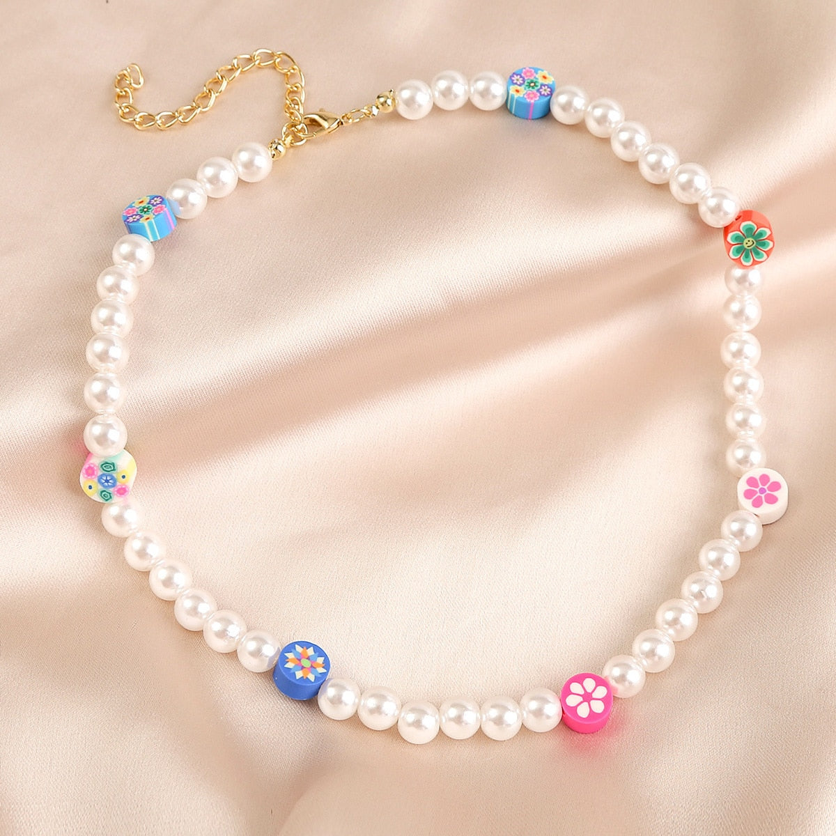 Korean Trendy Simulated Pearl Choker Necklace