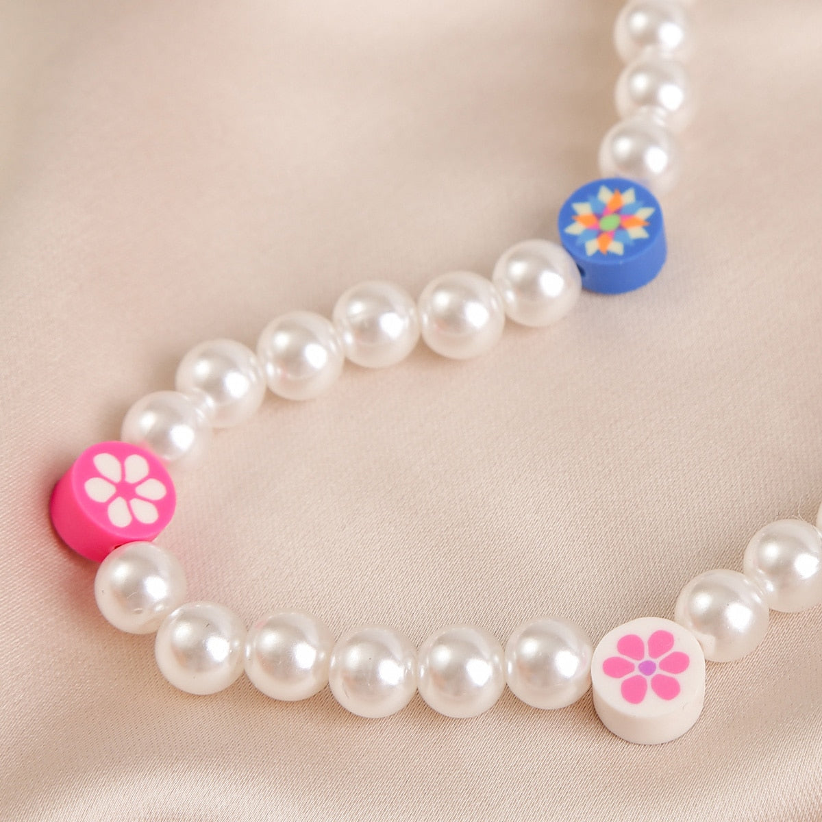 Korean Trendy Simulated Pearl Choker Necklace