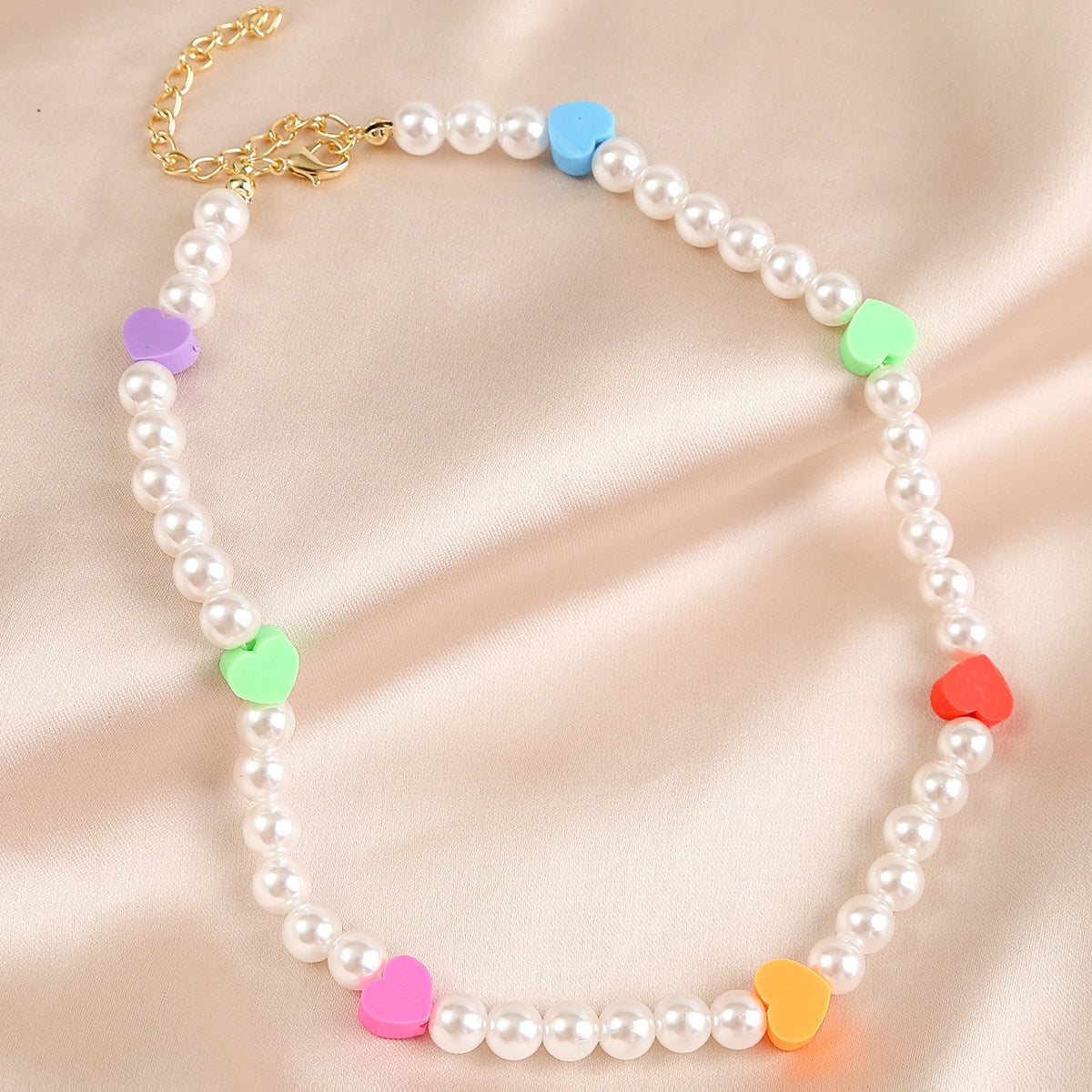 Korean Trendy Simulated Pearl Choker Necklace