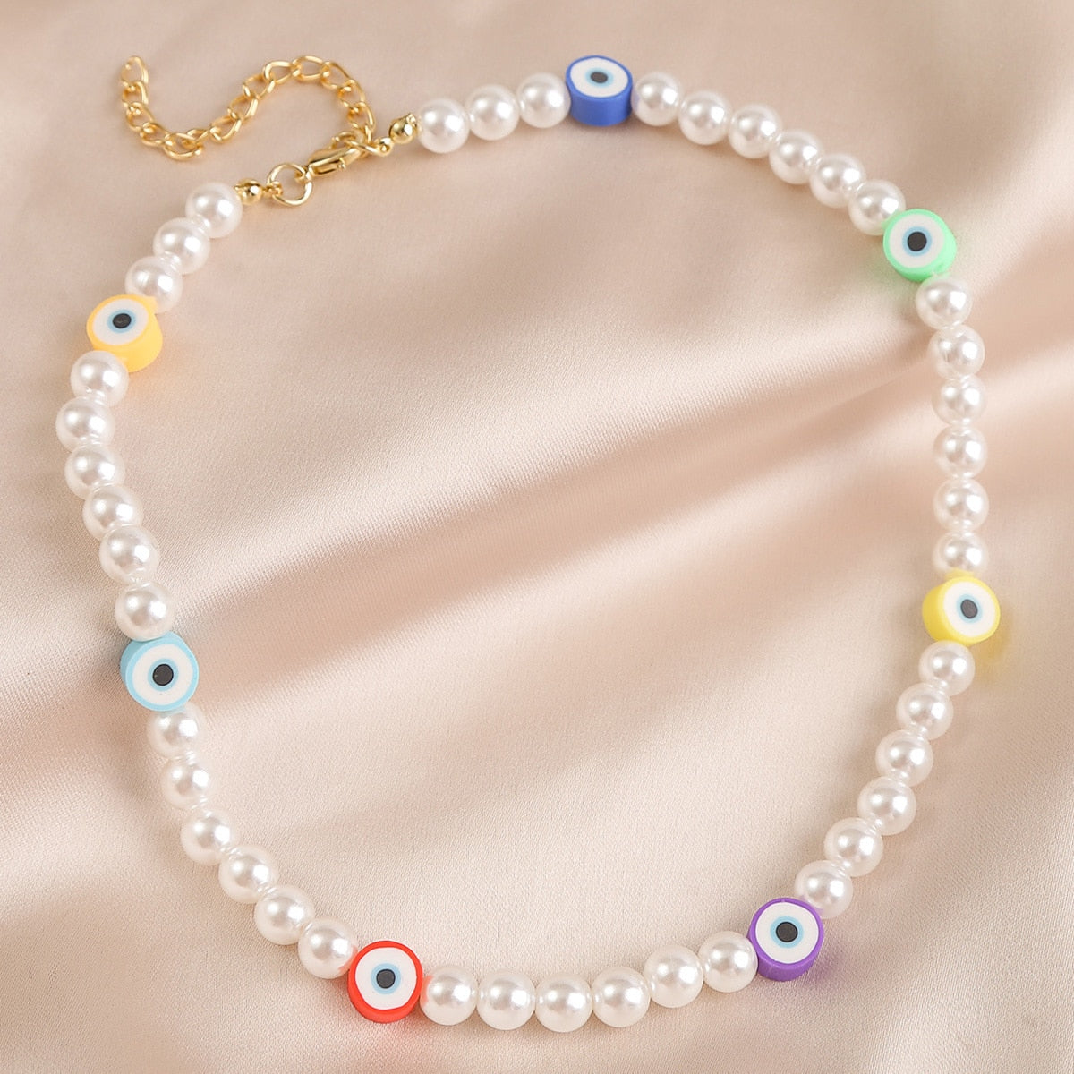 Korean Trendy Simulated Pearl Choker Necklace