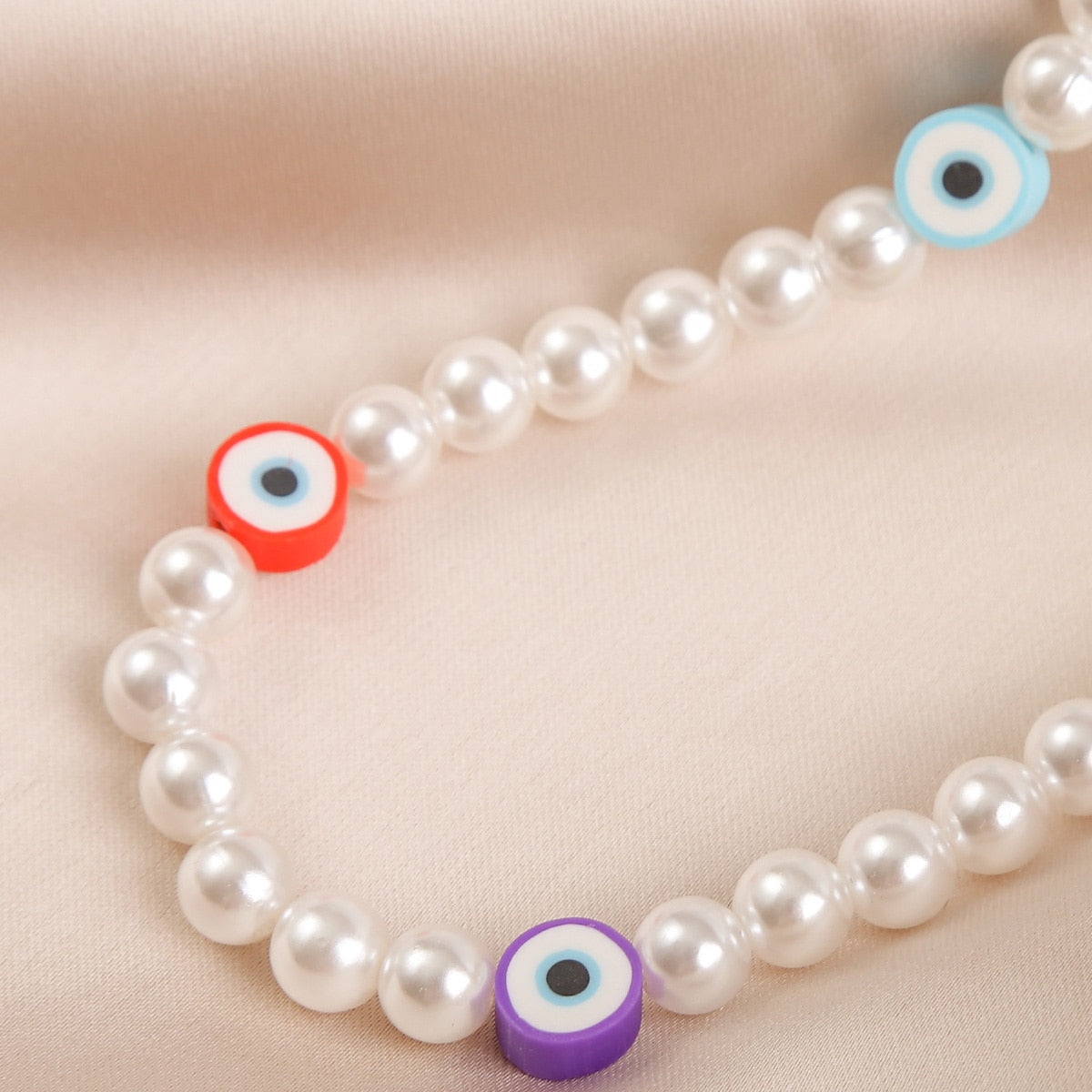 Korean Trendy Simulated Pearl Choker Necklace