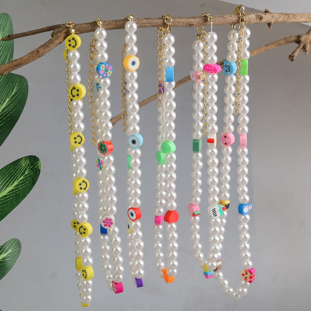 Korean Trendy Simulated Pearl Choker Necklace