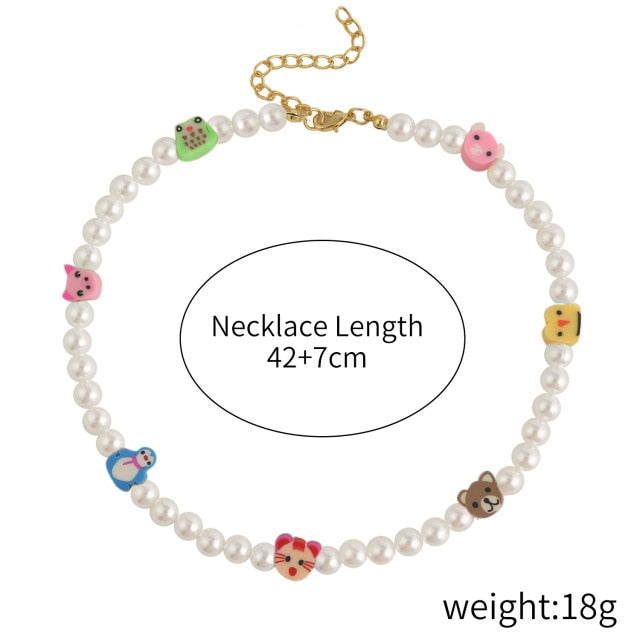 Korean Trendy Simulated Pearl Choker Necklace