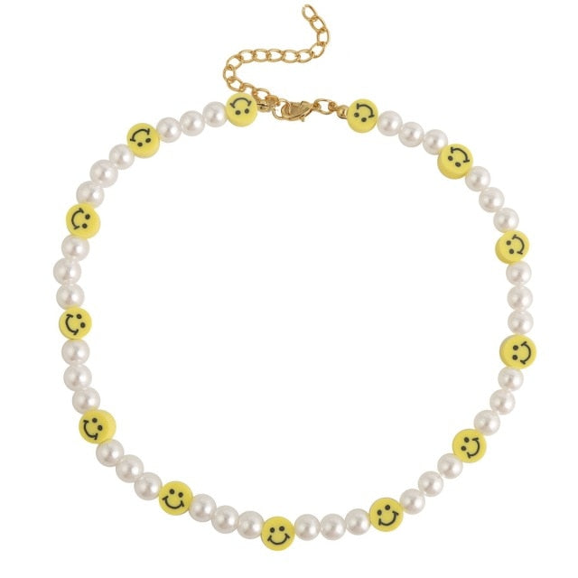 Korean Trendy Simulated Pearl Choker Necklace