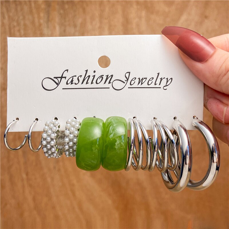 Trendy Silver Color Butterfly Hoop Earrings Set