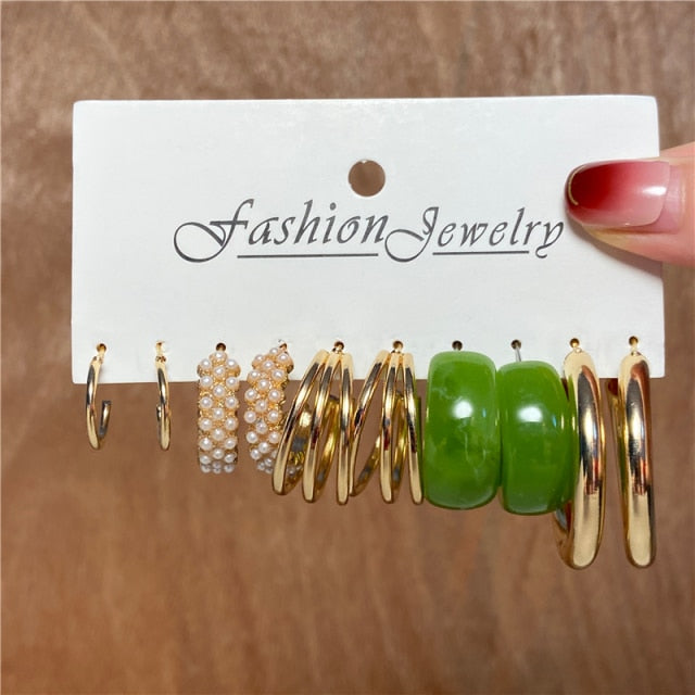 Trendy Silver Color Butterfly Hoop Earrings Set
