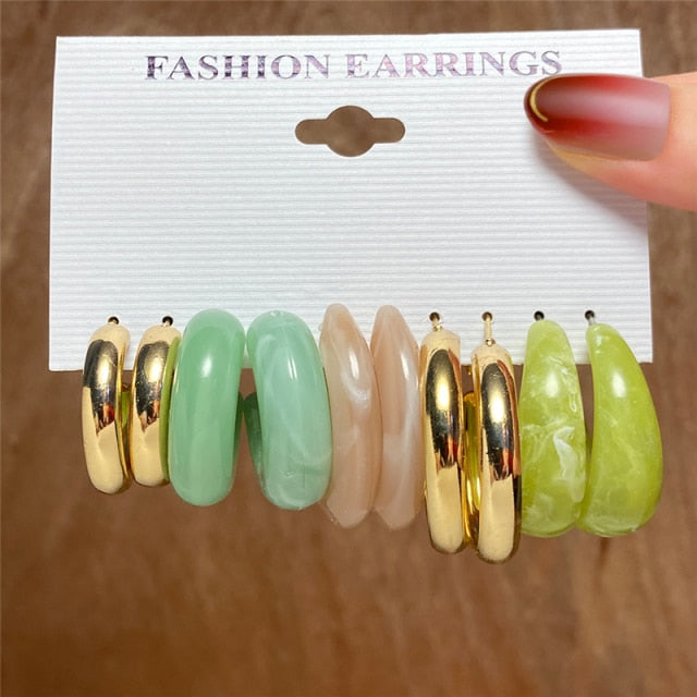 Trendy Silver Color Butterfly Hoop Earrings Set