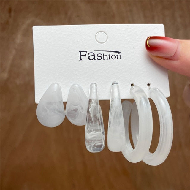 Trendy Silver Color Butterfly Hoop Earrings Set