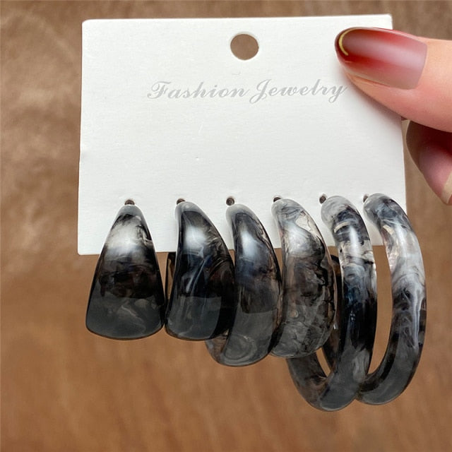 Trendy Silver Color Butterfly Hoop Earrings Set